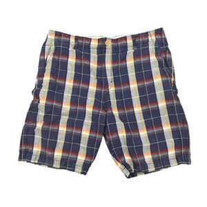 Tommy Bahama Shorts Mens 35 Relax Blue Plaud Linen Blend Casual Pockets‎